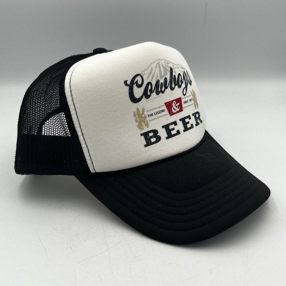 Cowboys And Beer Trucker Cap Hat Mesh Back SnapBack Never Worn